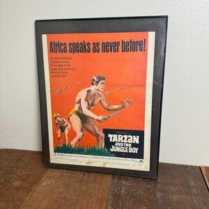 Tarzan and the Jungle Boy Vintage 1968 Original CUT Movie Poster Framed‎ 68/142
